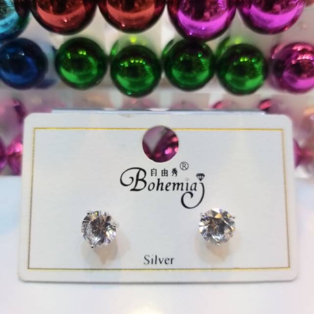Anting korea swarovski silver/anting swarovski