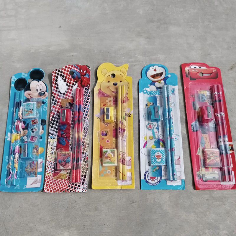 PENSIL SET 5 IN 1/SET ALAT TULIS 5 IN 1/ALAT TULIS KARTUN/ALAT TULIS KADO/ALAT TULIS HADIAH/ALAT TULIS KARAKTER