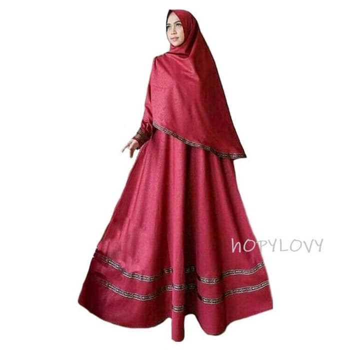 Baju Gamis Syari   Gamis Muslim HOPYLOVY   GAMIS PITA SONGKET ANISA