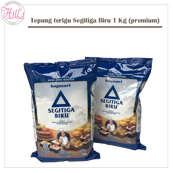 Jual Tepung Terigu Segitiga Biru 1 Kg Premium Bogasari 1000 Gr