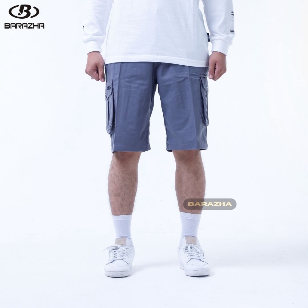 Barazha Celana Cargo Pendek Regular Bigsize Grey