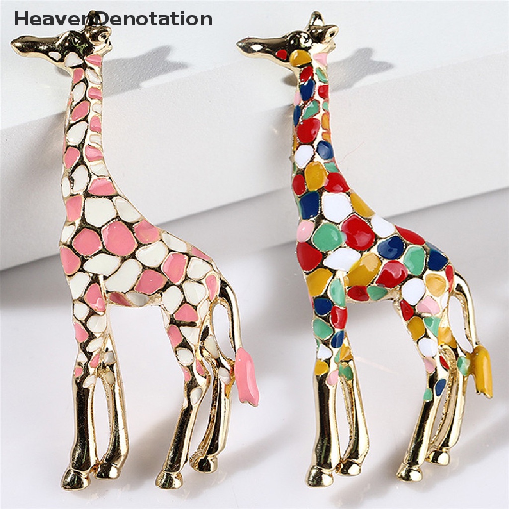 [HeavenDenotation] Enamel Giraffe Brooch Pin Women Animal Badge Corsage Brooch Jewelry Gift Cute