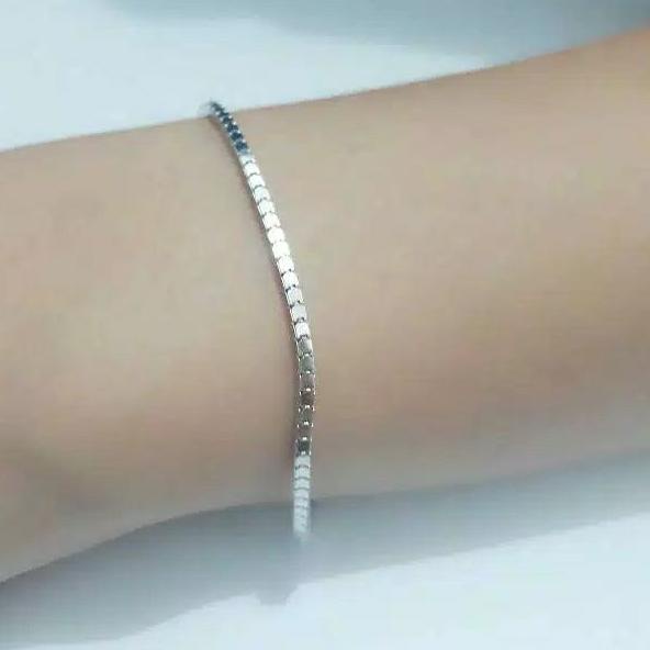 (BOOMING) COD GELANG TANGAN MILANO PERAK 925 LAPIS EMAS PUTIH - PERHIASAN SILVER WANITA - PERAK ASLI