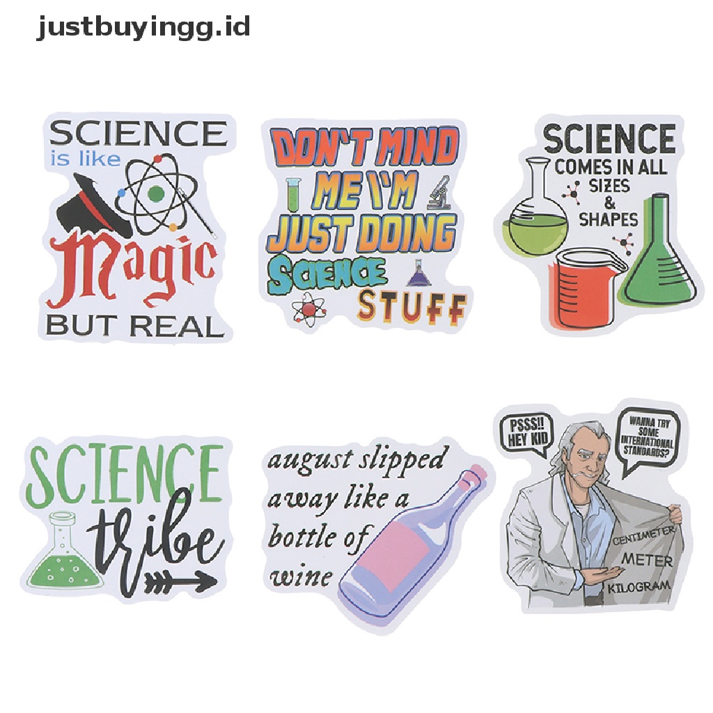 (Justbuyingg.Id) 50pcs Stiker Laboratorium Kimia Untuk Laptop / Handphone / Skateboard / Koper