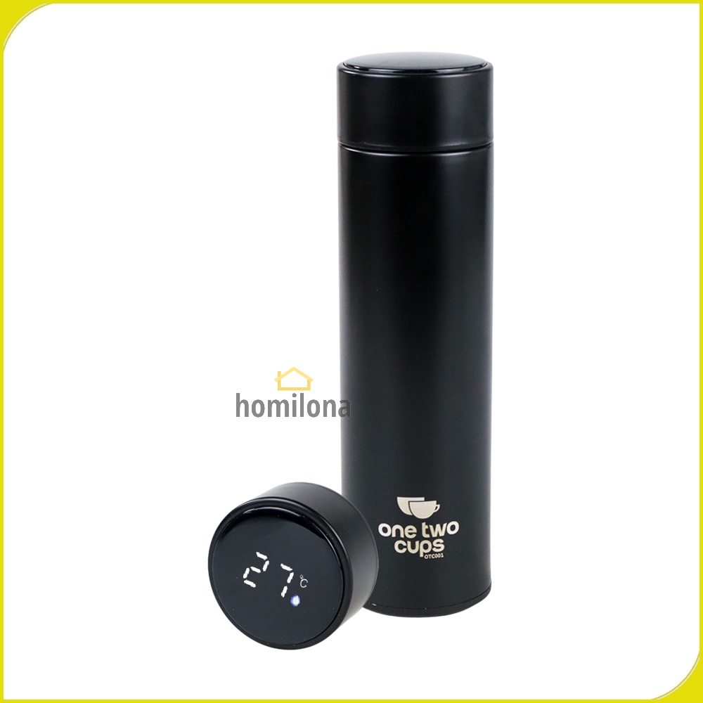 Botol Minum Thermos Suhu LCD Thermal Smart Mug Stainless Steel 500ml - One Two Cups OTC001 - Black