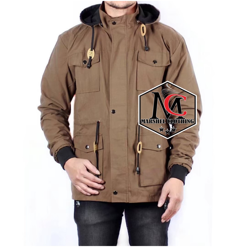 RCL - JAKET PARKA PRIA COMBI DUA WARNA ORGINAL REGLAN COMBI 5 SAKU HOODIE KANVAS PURING COWOK CEWEK / Jaket Semi Parka Taslan Original Rebel / Jaket parka / Jaket Motor