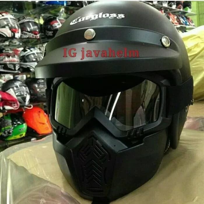 Helm Retro Bogo Cargloss Classic Google Goggle Pilot Mask Masker