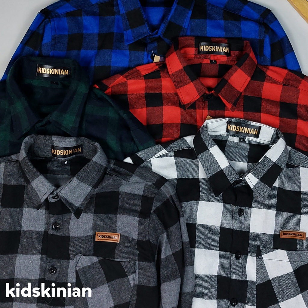 Kemeja Flanel anak laki laki dan Perempuan Baju Atasan Hem Planel Fashion Flannel Import usia umur 2 3 4 5 6 7 8 9 10 11 Tahun Cowok Cewek