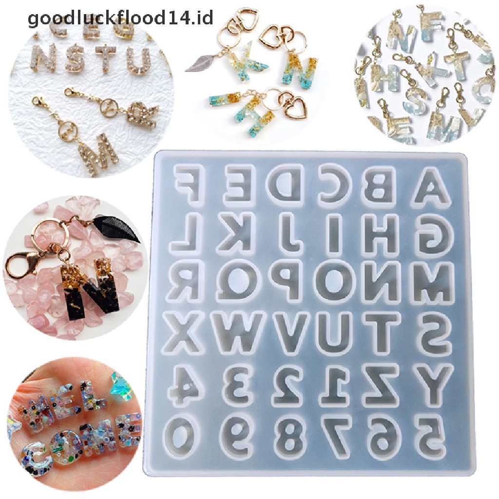 [OOID] Crystal Epoxy Resin Mold Alphabet Letter Number Pendant Casting Silicone Mould ID