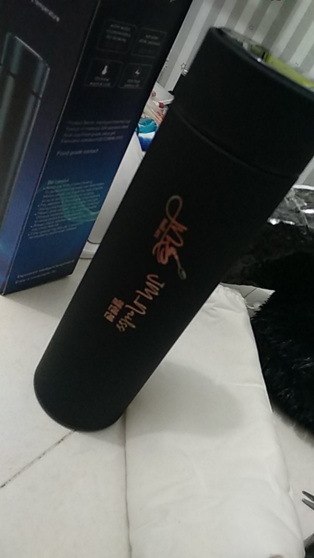 Neo Led Tumbler Custom Grafir Nama Logo Smart Temperature Termos Teh Kopi