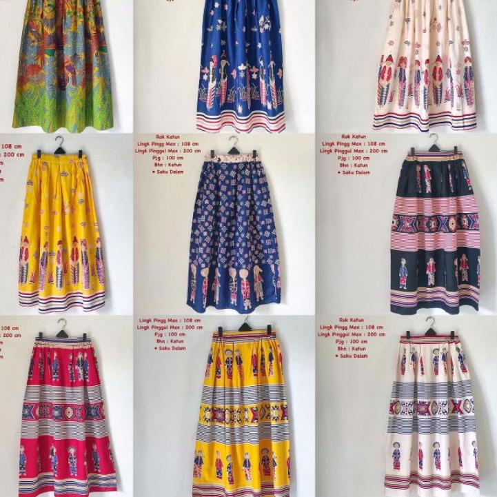 Harga TERMURAAH.. ROK BATIK | ROK PANJANG BATIK KATUN MERAH