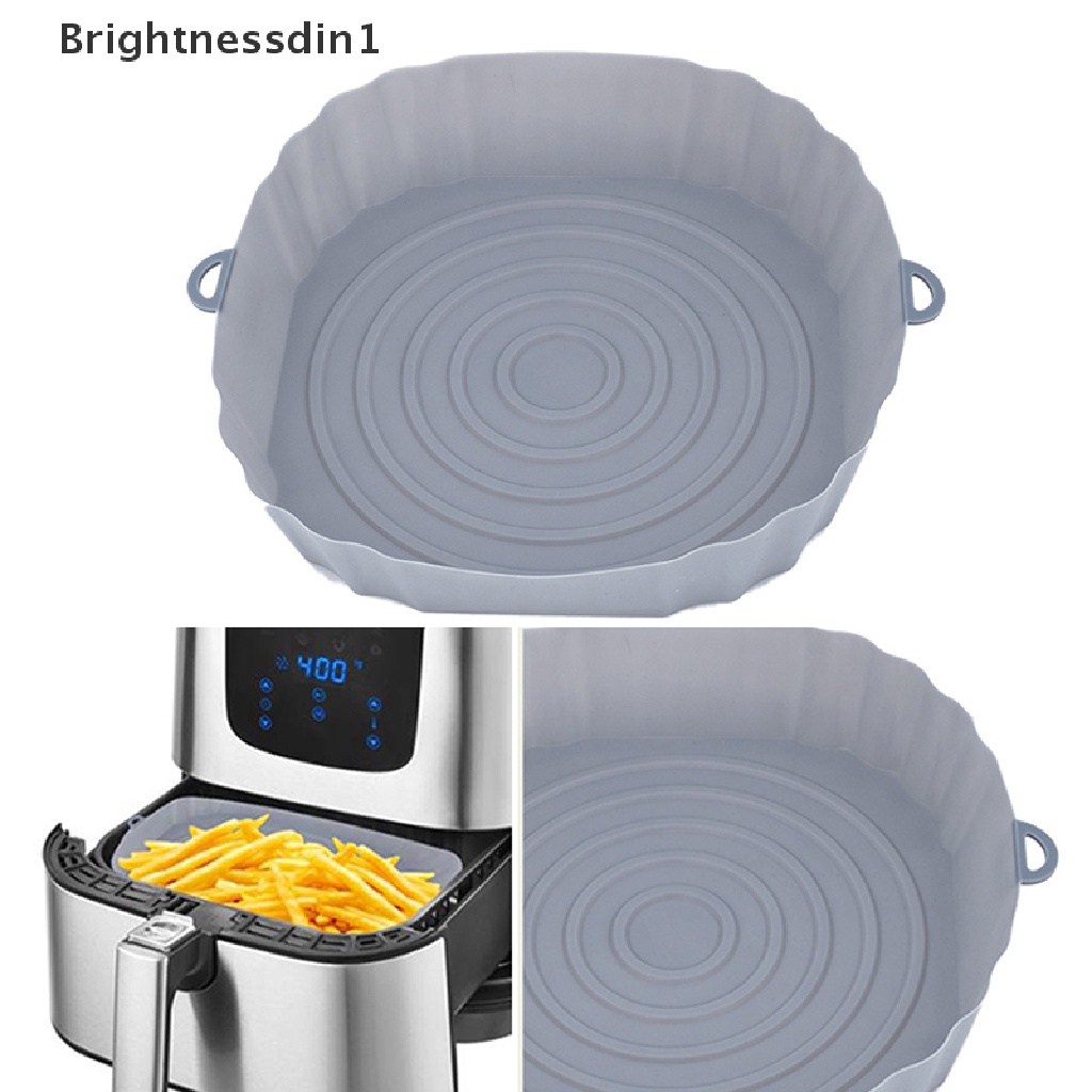 (Brightnessdin1) Panci Air Fryer 18cm Bahan Silikon Anti Lengket