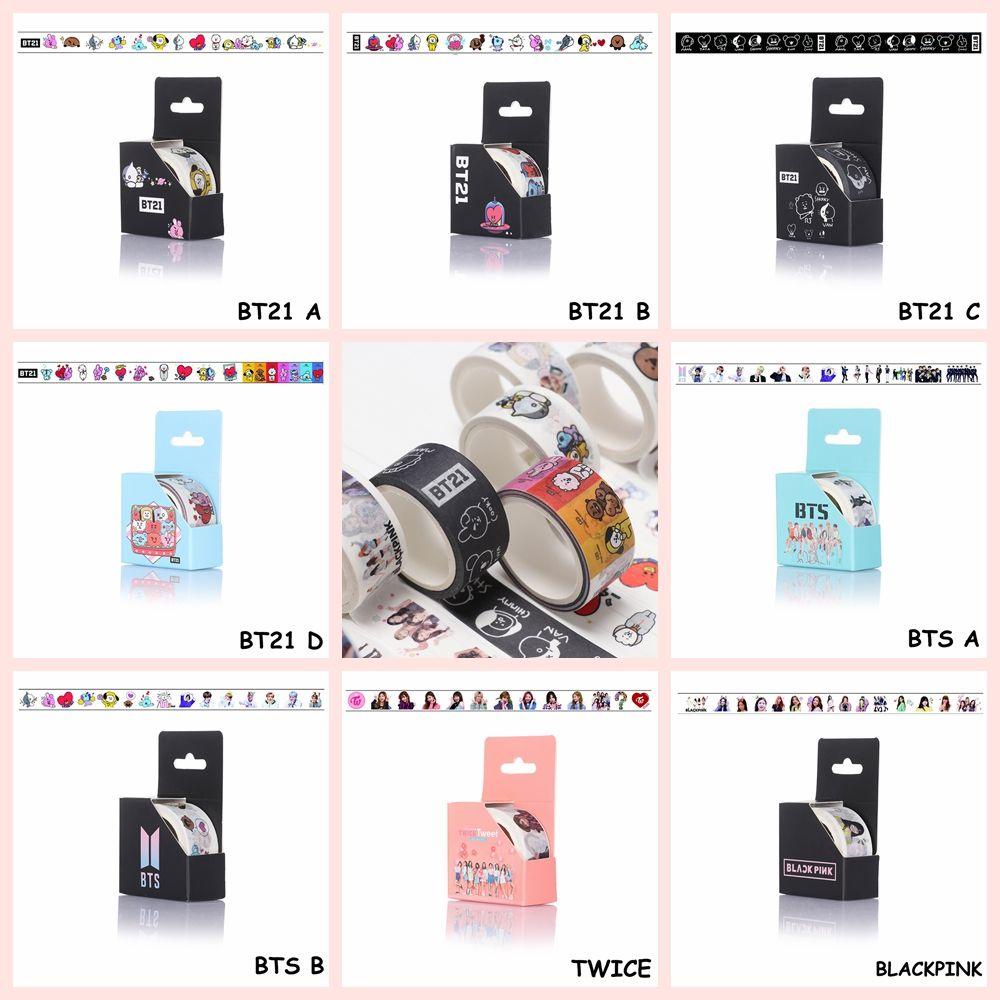 Top 1PC 5M BT21 Tape Perekat Masking Kertas Tempel Hias