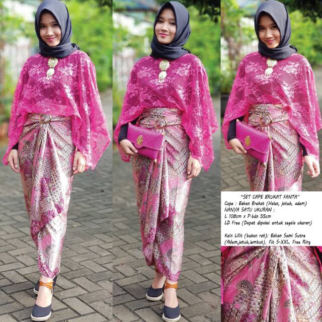 Cape brukat / Kebaya brukat / Brukat kalong / Kebaya modern