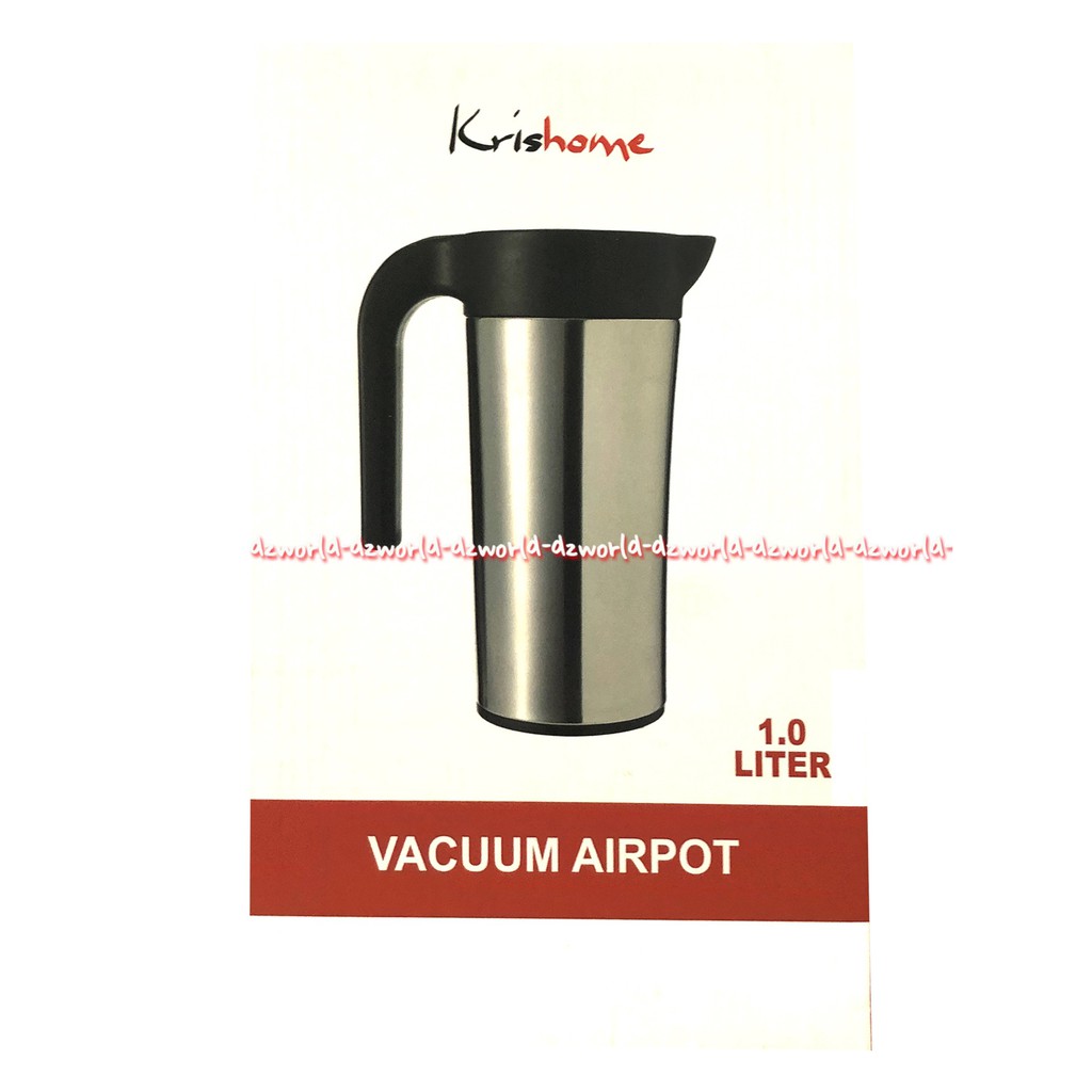 Krishome Vacuum Airport 1L Big Handle Grey Teko Cerek Tempat Air Tahan Panas 12jam Grey Abu Abu