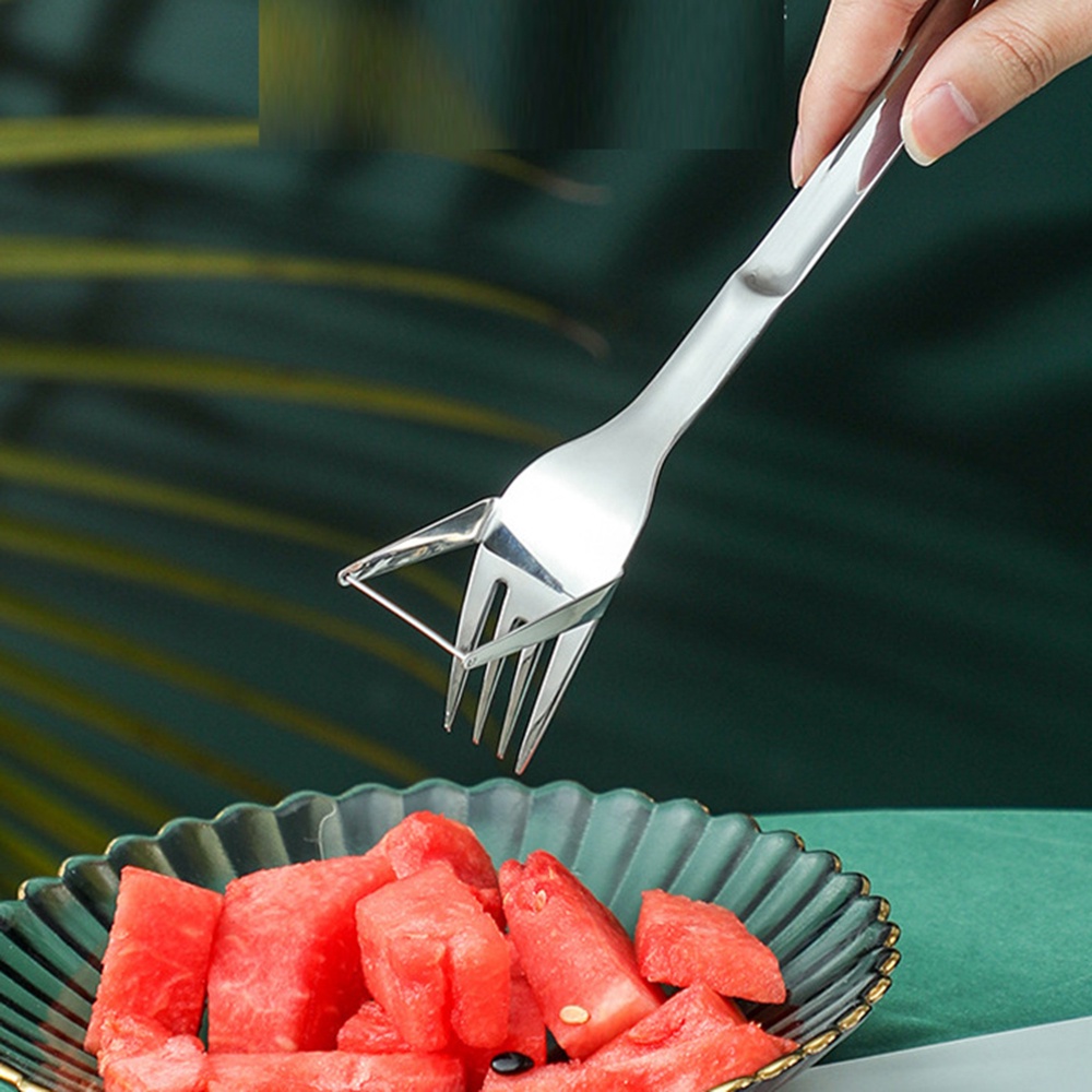 1pc Garpu Buah Semangka Multifungsi Bahan Stainless Steel