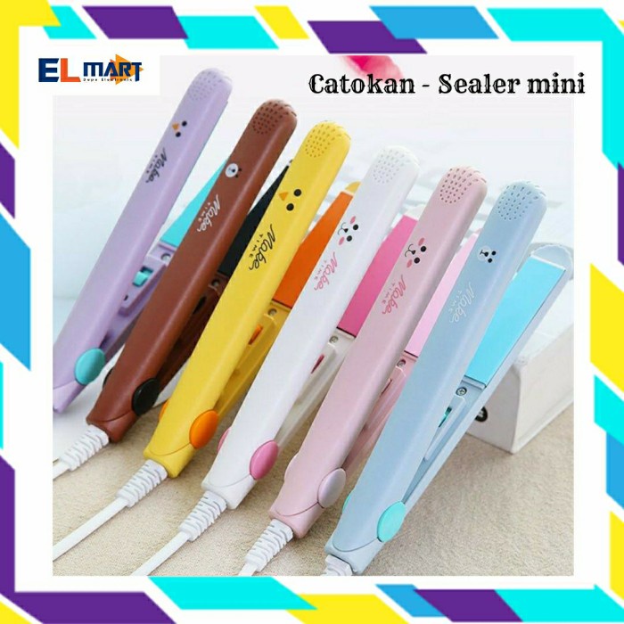 Catokan Mini Rambut Karakter 2 in 1 Lurus Keriting Sealer Plastik CM01