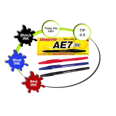 

Pulpen Standard - AE7 Alfatip 0.5mm 12 pcs (Standardpen)