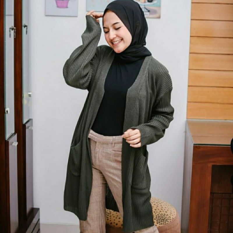 Long cardigan | Cardigan rajut panjang | Long cardy-Army.