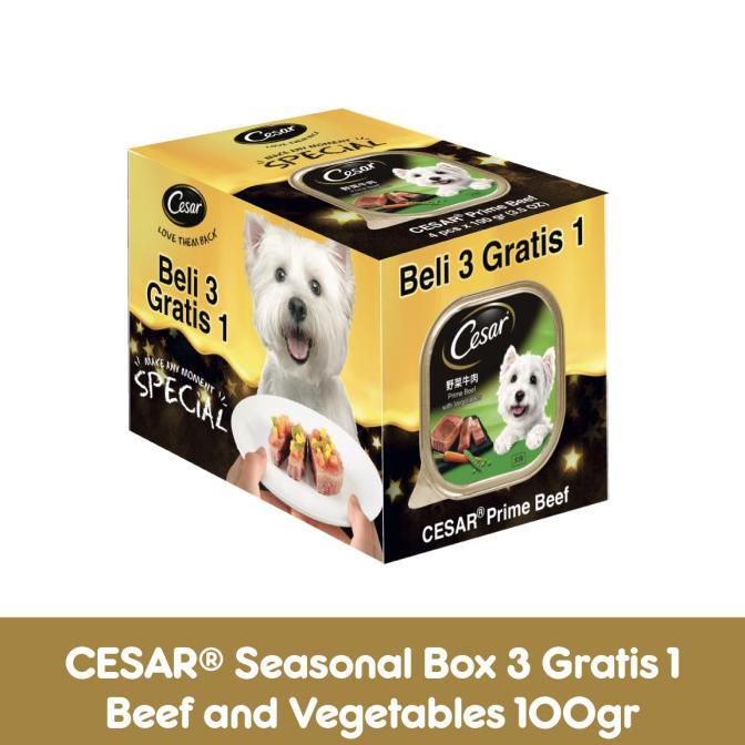 Cesar Seasonal Box Prime Beef & Vegetables 100gr 3 PEDIGR Juara