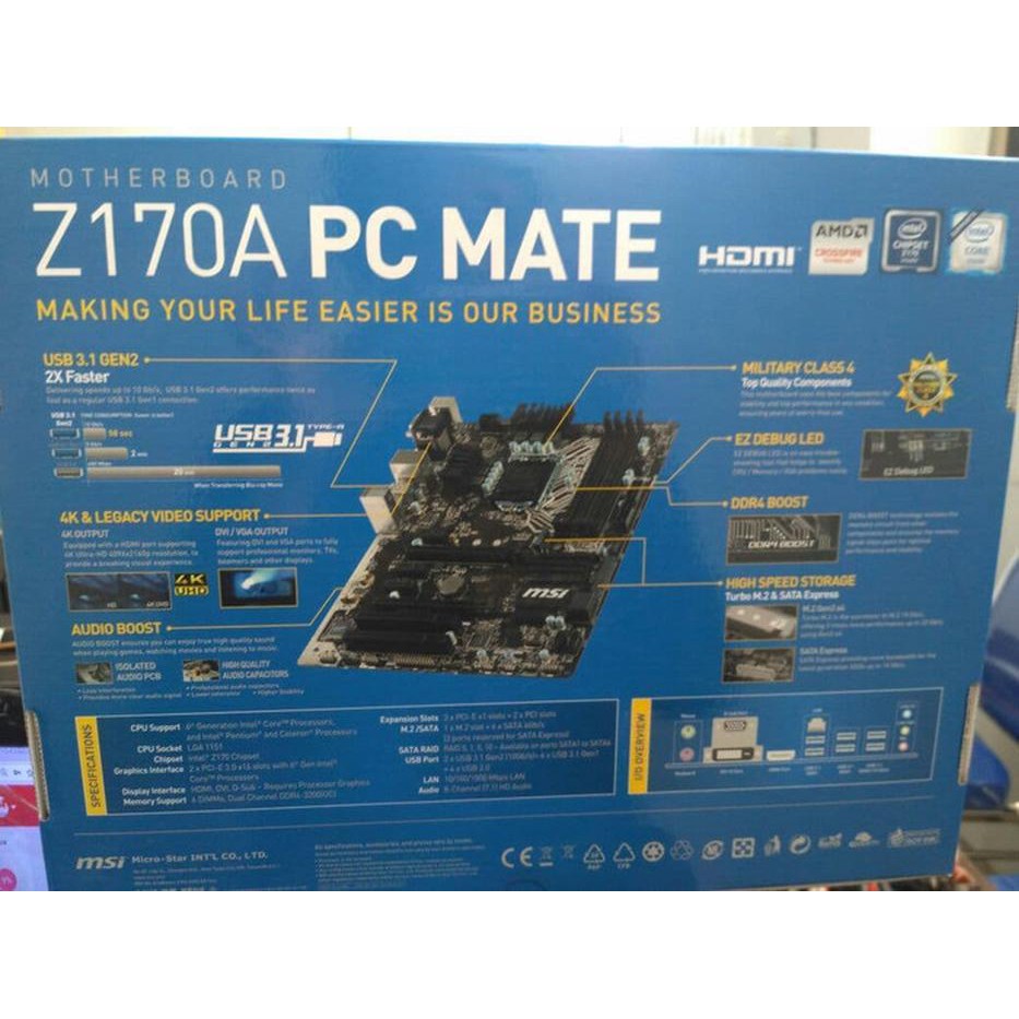 Maricom001 Motherboard Msi Z170a Pc Mate Diskon Shopee Indonesia