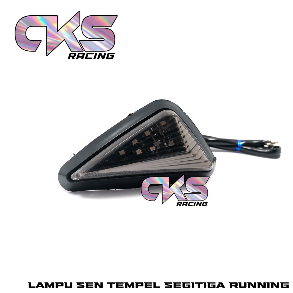 Sein Tempel Segitiga Model Neon Led 2 Mode Running Lampu Sen Tempel Segitiga Besar Buat Cbr150r ,R15 v2 ,R15 v3 ,R25 ,Ninja ,Gsx Dan Motor Lainnya Universal