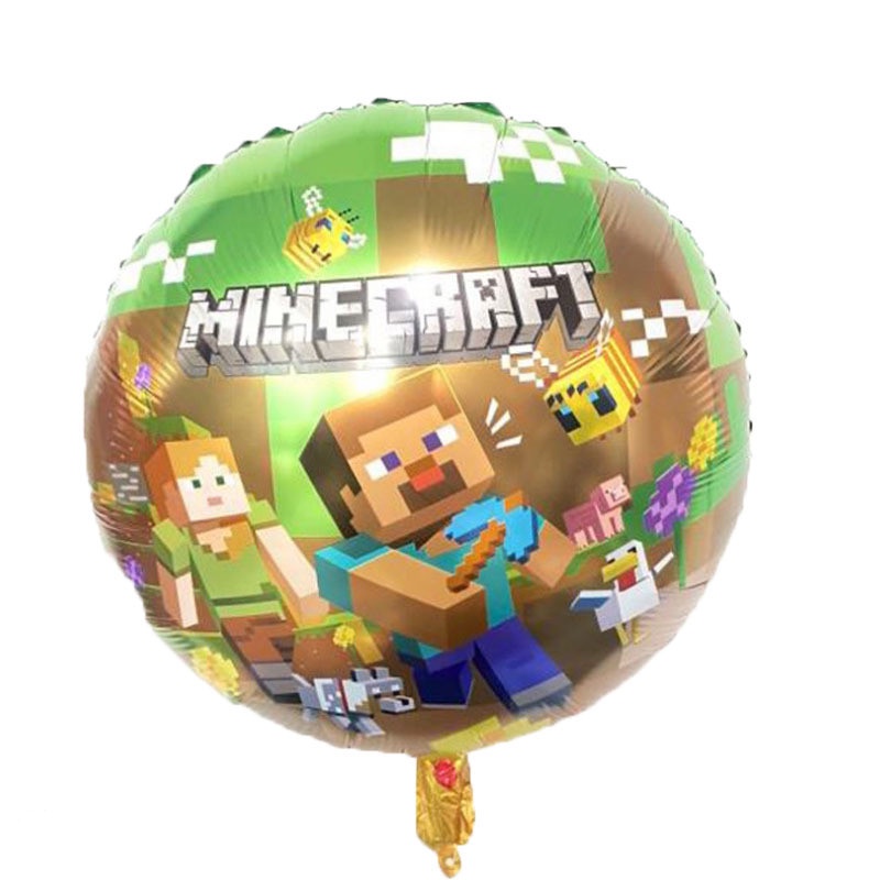 5pcs / lot Balon Aluminum Foil Tema Minecraft Untuk Dekorasi / Hadiah Anak