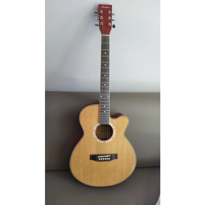 [BONUS SARUNG BAGUS] gitar akustik merk scorpion original sa-10 equalizer dijamin original