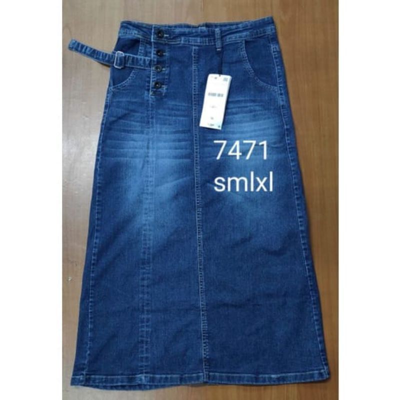 Rok Jeans Kancing Samping // Rok Dewasa // Cod
