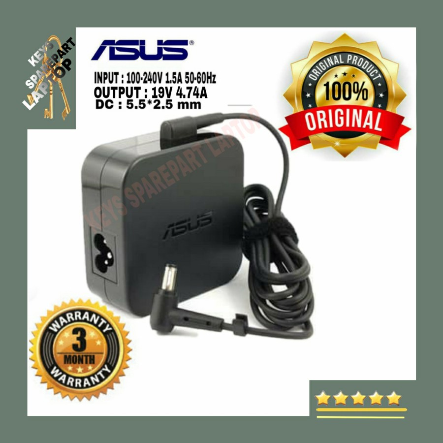 Original Adaptor Charger casan kotak Kabel Power Laptop Asus 19v 19 volt v 4.74A 5.5*2.5 mm 5.5 4.74 a A43 A42 K43 N46 X550 N56 X43 K45 X45