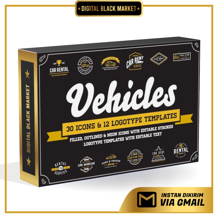 Awesome Vehicles Icons And Logo Set - Adobe Photoshop &amp; Illustrator