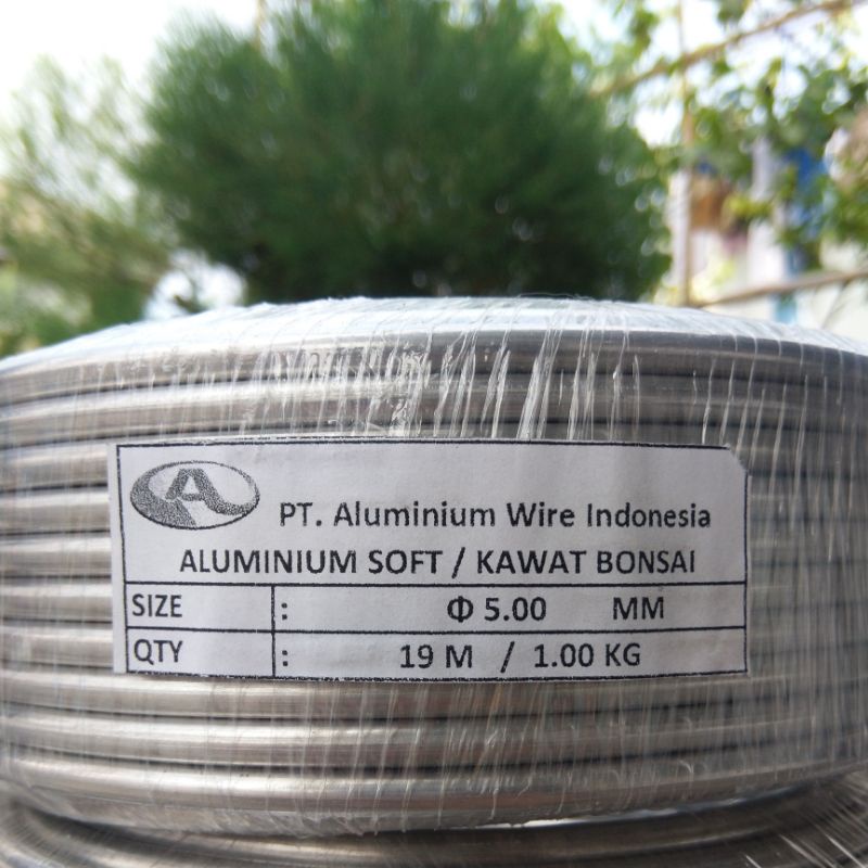 kawat bonsai aluminium 1 mm ~ 7 mm per roll 1 kg berbagai macam ukuran bahan soft mudah di bentuk