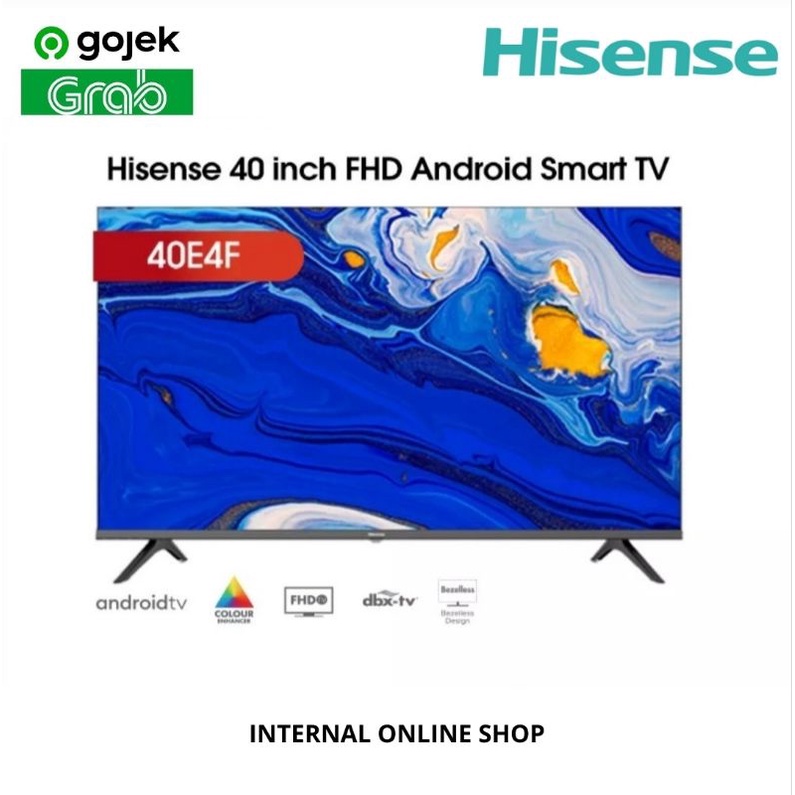 Hisense 40E4F Smart TV 40 Inch Android TV Bezelless Garansi Resmi