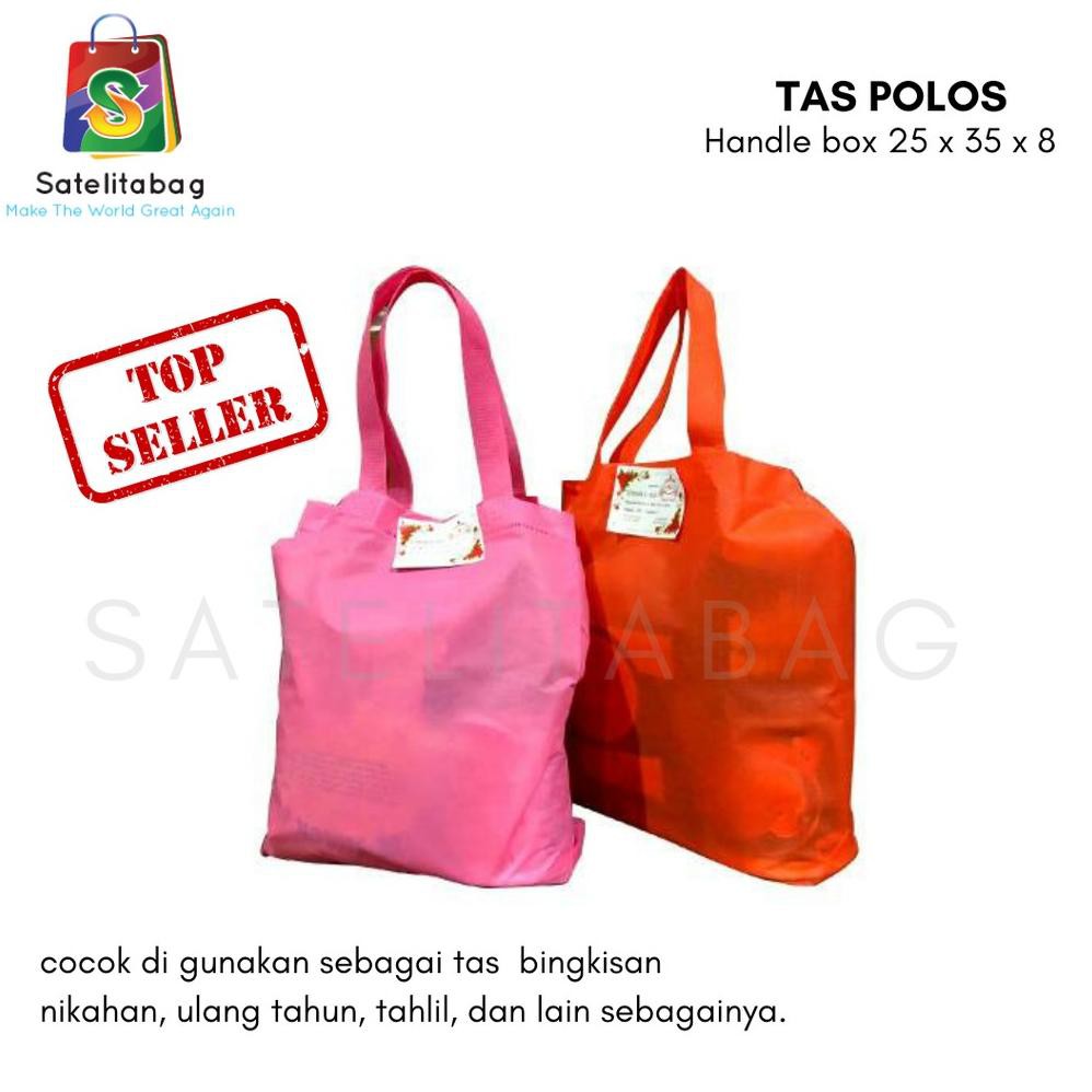 

rY7Code (100PCS) PAKET HEMAT TAS SOUVENIR SPUNBOND STANDING HANDLLE BAG25 x 35 x 8(F2O9) (masakini)