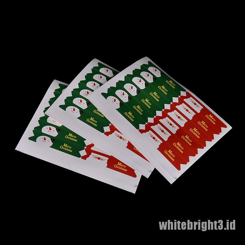 &lt; White3 &gt; 36 Pcs Stiker Label Motif Santa Claus Natal Untuk Dekorasi Scrapbook / Kartu DIY