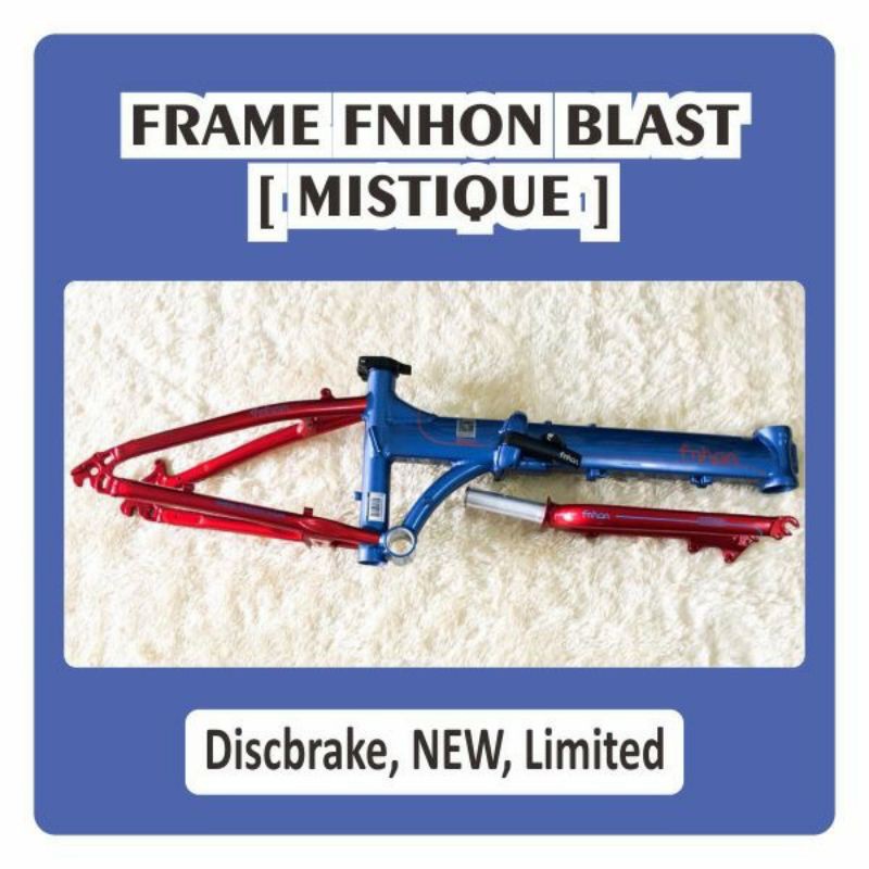 Frame fork Fnhon Blast Mistique Blue Red Discbrake 20 inch biru merah Seli Sepeda Lipat 2 warna