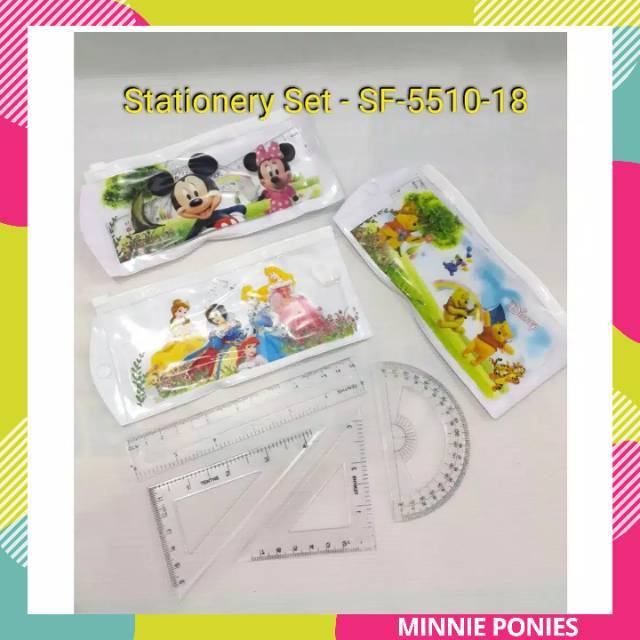 

Stationery set / alat tulis anak set / penggaris 4 in 1 / Pengaris Set 4 in 1 SF 5510-18