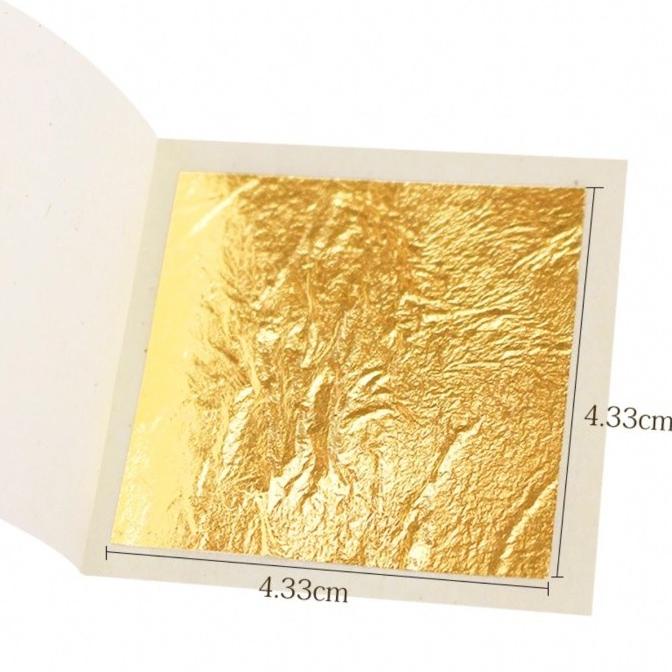 

Bumbu Dapur Edible Gold Leaf Foil Sheet 4,3 X 4,3 Cm Kelipatan 10