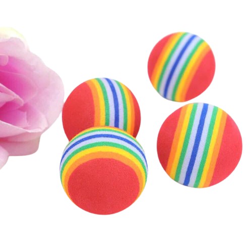 RAINBOW BALL MAINAN BOLA KUCING KITTEN ANJING DOG TOYS CAT TOYS FEFARM