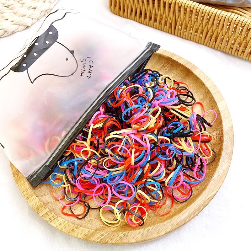 FREE POUCH - 1000PCS S IKAT RAMBUT KARET JEPANG ANAK / IKAT RAMBUT