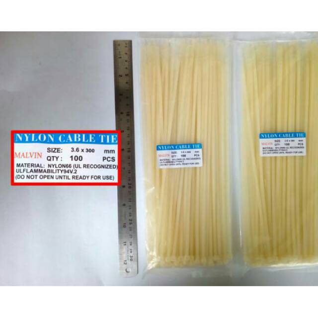 Kabel Tis Putih 3,6 X 300mm Malvin