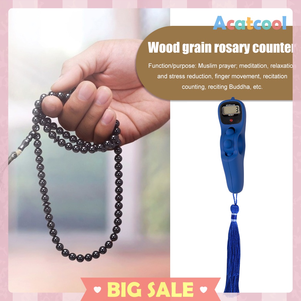 2038P LCD Digital Rosary Beads Tally Counter Tassel Decompression Tools