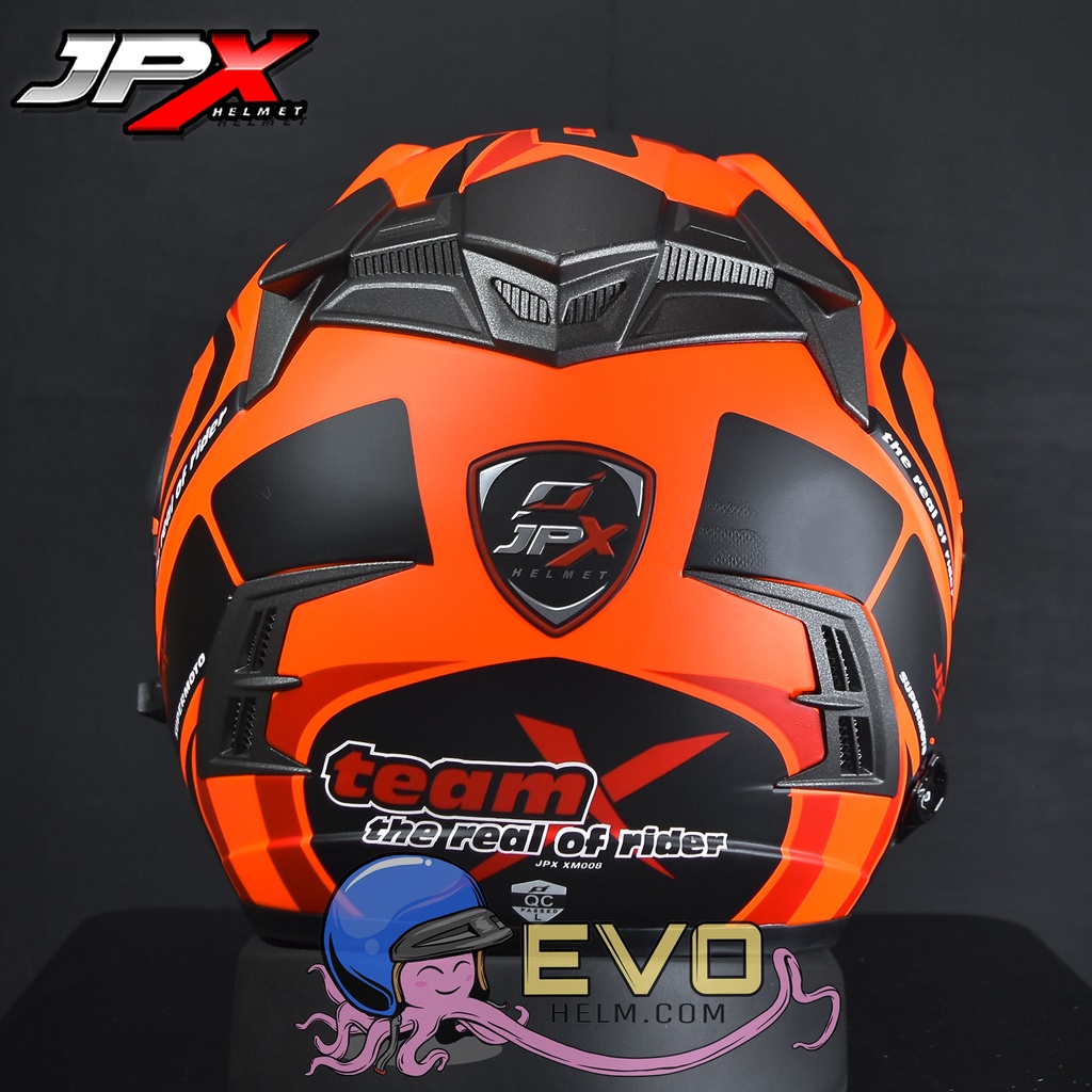 HELM JPX SUPERMOTO X TEAM - FLUO RED DOFF/BLACK ORIGINAL HELM JPX SEMICROSS JPX SUPERMOTO JPX HALFFACE