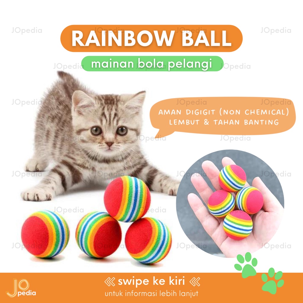 RAINBOW BALL Mainan Bola Kucing Kitten Mainan Gigit Anjing Dog Cat Toy