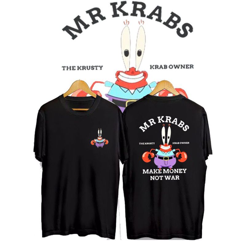 Kaos MR KRABS Hitam Kaos Hitam Mr Krabs Kaos Santai Animasi Mr Krabs