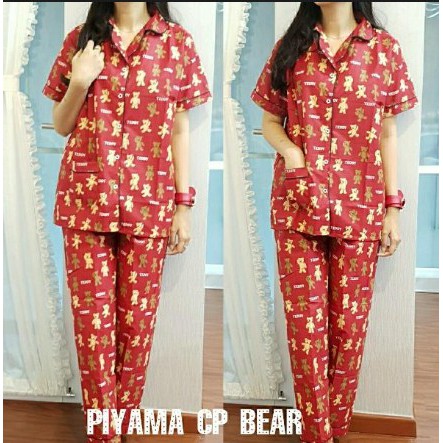 BESS - Piyama CP / Stelan Baju Tidur Murah / Corak TEDDY BEAR