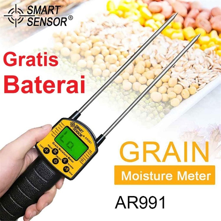 Grain Moisture Meter Pengukur Kadar Air AR991 Alat Kelembaban Kacang Gandum Jagung Beras Biji Bijian