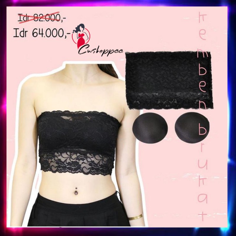 Bra Kemben Lace Bandeau Polos Brukat Brokat Bralette Murah Tanktop kemben brukat bra murah premium