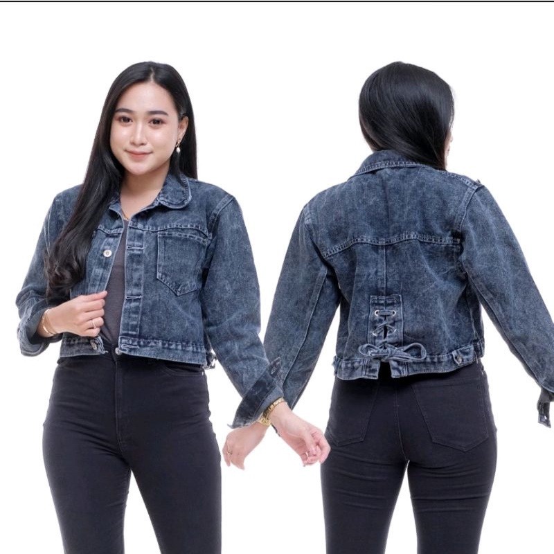 alvan.id Jaket Crop Jeans Oversize Pocket