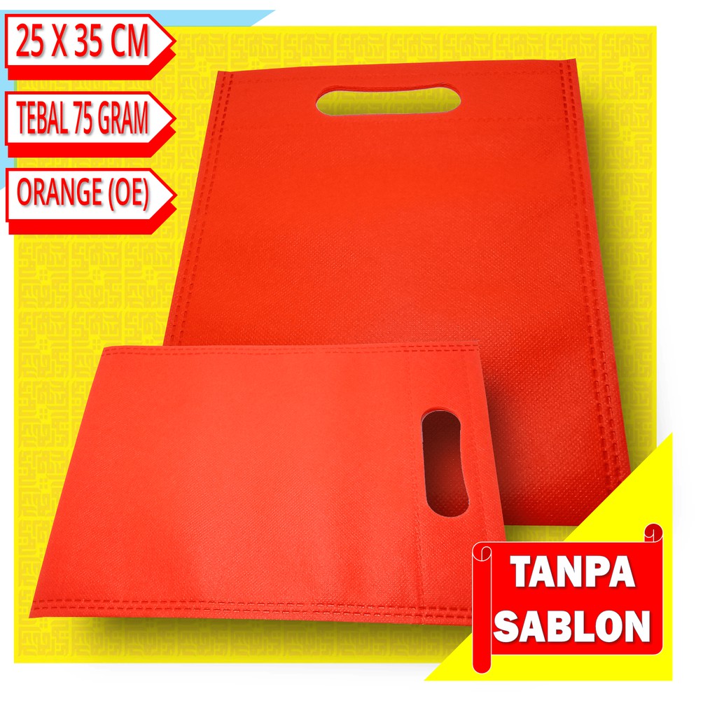 

Tas Spunbond Model Plong 25 x 35 CM Warna Orange (OE)